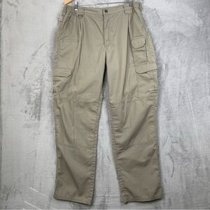 5.11 Beige Mens Rip Stop Tactical Cargo Work Pants. Size 38/34.